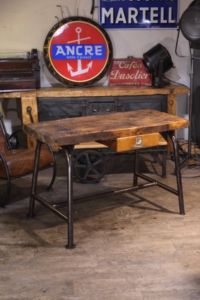 meuble industriel ancien etabli